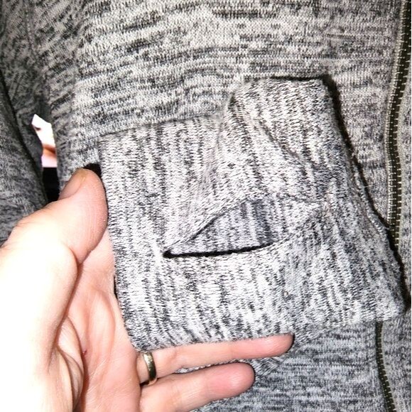 Athleta Heather Gray Kickback Sweatshirt Zip Up Cowl Neck Jacket Size M - Picture 7 of 12